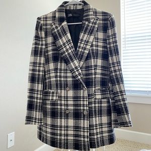Zara Double Breasted Textured Blazer